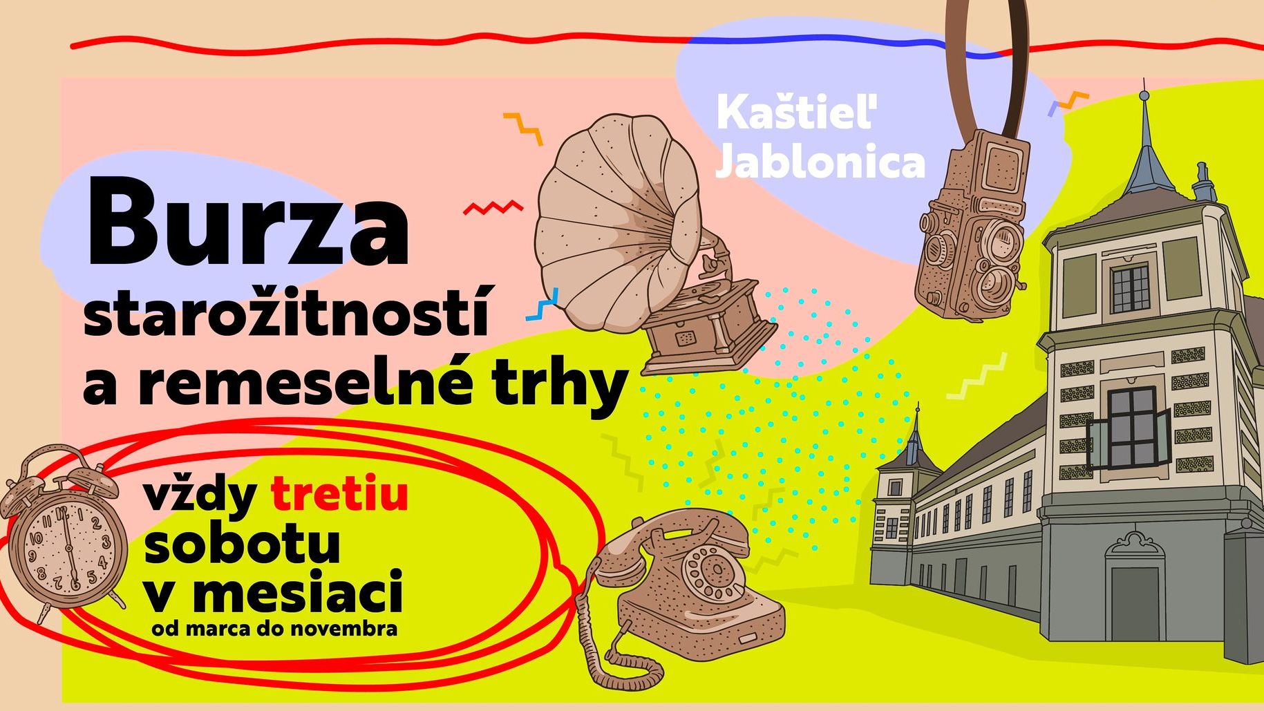 Burza starožitností a remeselné trhy na kaštieli v Jablonici